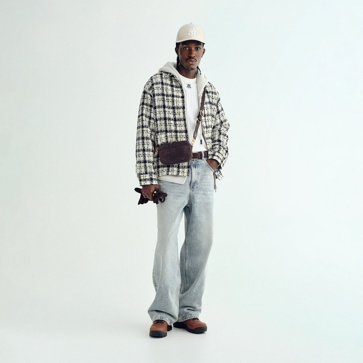 Kith &Kin Windowpane Boucle Long Shirt Boxy Collared Overshirt Size US XXL / EU 58 / 5 - 2 Thumbnail