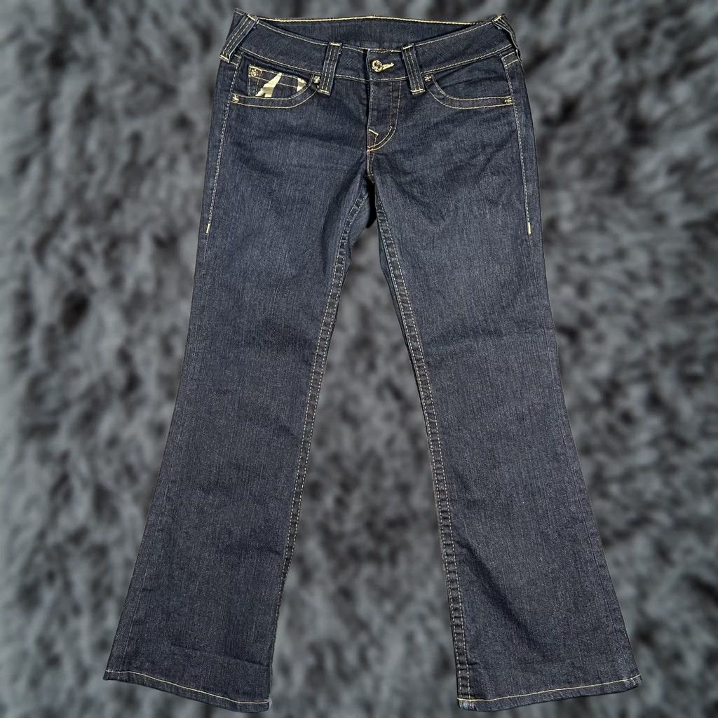 True Religion VINTAGE True Religion Jeans Womens 31 Dark Wash Bootcut Horseshoe Logo Stretch Made USA Size 24" / US 00 / IT 34 - 1 Thumbnail