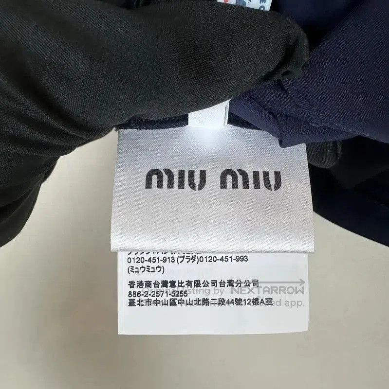 Miu Miu Miu Miu Navy Silk Women's T-Shirt Size S . Size XS / US 0-2 / IT 36-38 - 6 Thumbnail