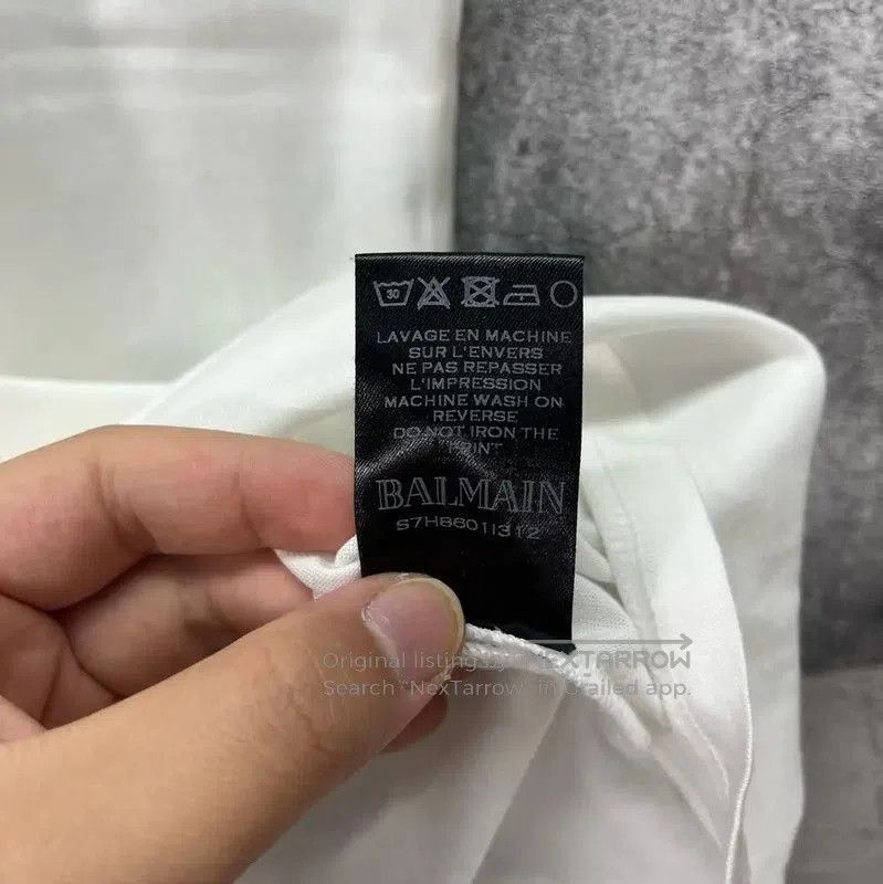 Balmain Balmain White Logo Cotton T-Shirt for Men . Size US M / EU 48-50 / 2 - 5 Thumbnail