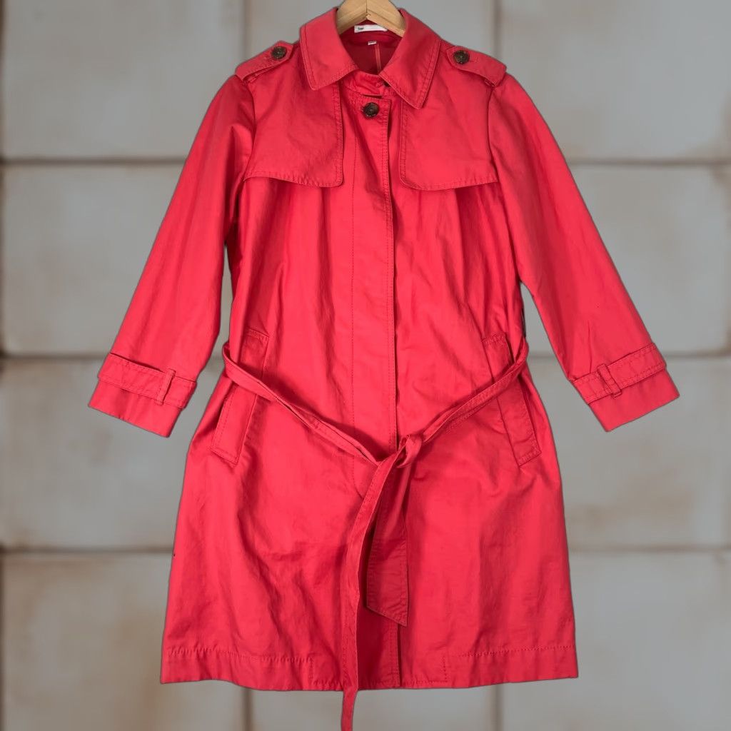 Gap VINTAGE Gap Trench Coat Womens Medium Red Belted Classic Lightweight Spring Jacket Y2K Size M / US 6-8 / IT 42-44 - 1 Thumbnail