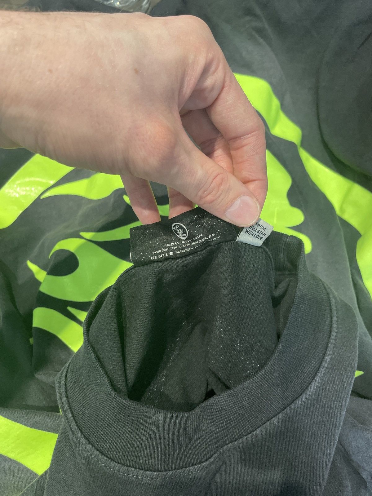 HELLSTAR Hellstar Classic Logo Shirt Black Neon Green Size US S / EU 44-46 / 1 - 5 Thumbnail