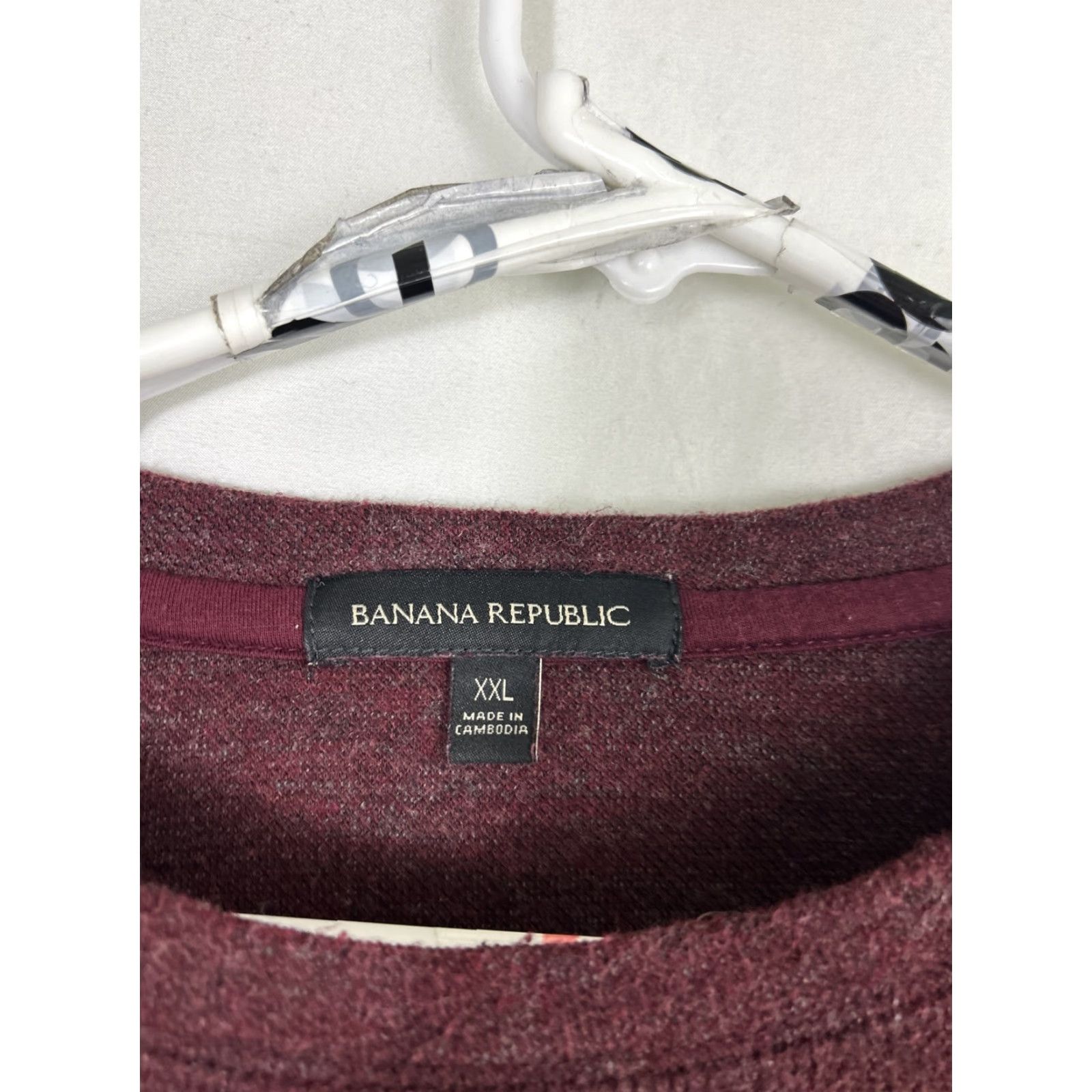 Banana Republic VINTAGE Banana Republic Mens XXL Maroon Thermal Long Sleeve T Shirt Cotton Blend Size US XXL / EU 58 / 5 - 6 Thumbnail