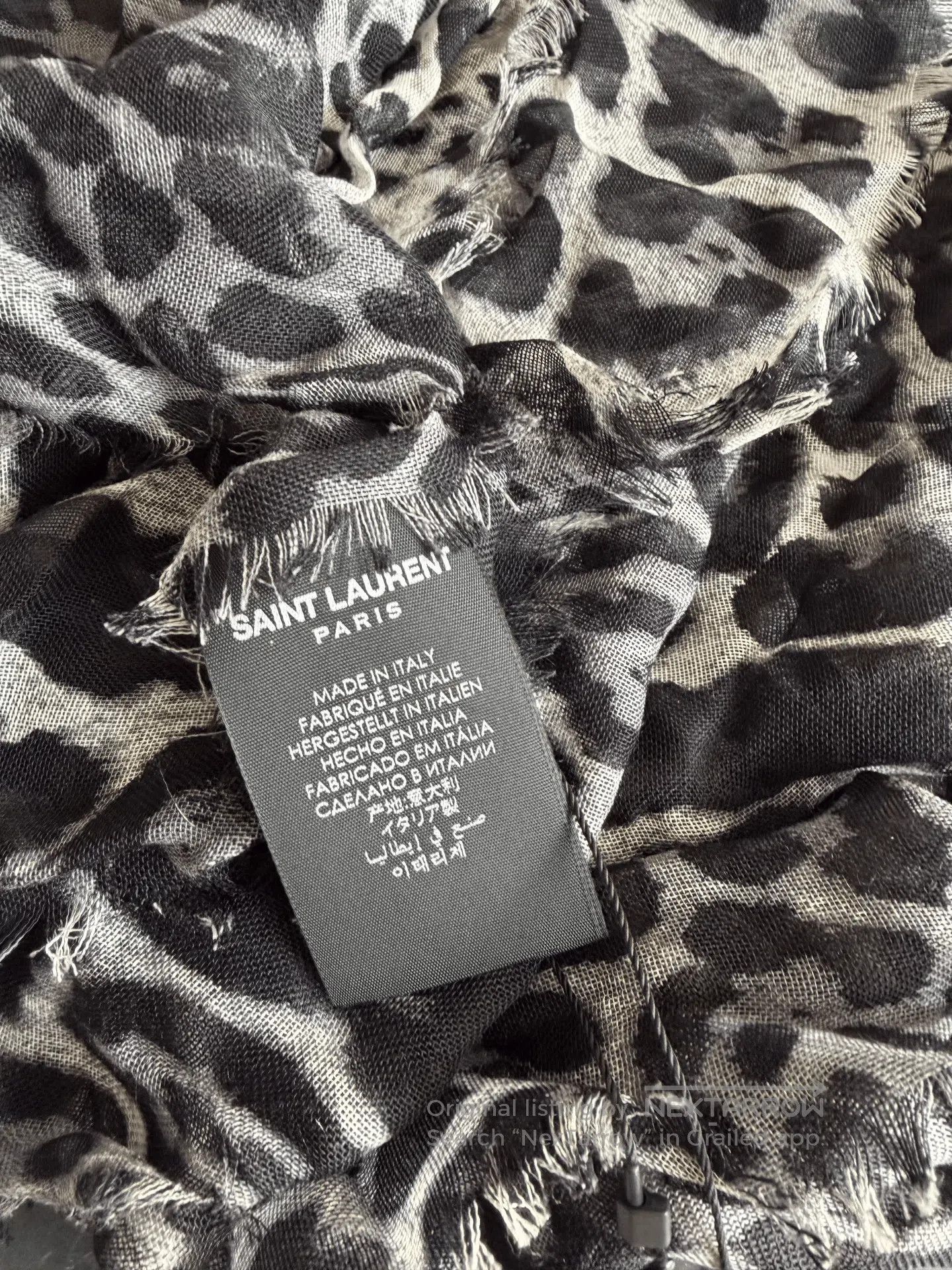 Saint Laurent Paris Saint Laurent Leopard Print Shawl. Size ONE SIZE - 3 Thumbnail
