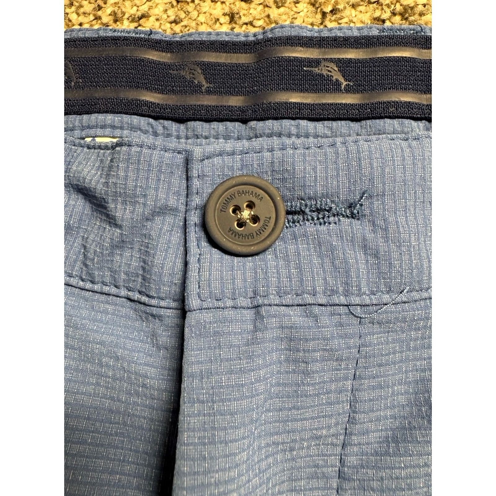 Tommy Bahama Tommy Bahama Chip Shot Shorts Mens 36 Blue Golf Chino Flat Front 9" Inseam Nylon Poly Blend Size US 36 / EU 52 - 3 Thumbnail