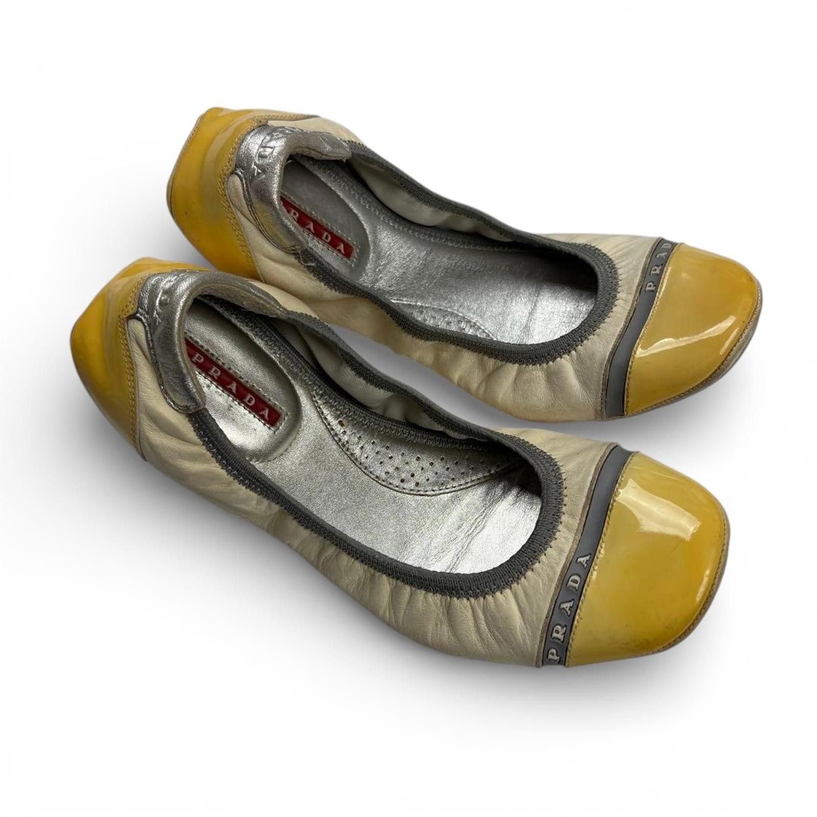 Prada Prada - 36.5 Yellow and Cream Flats Size US 7.5 / IT 37.5 - 5 Thumbnail
