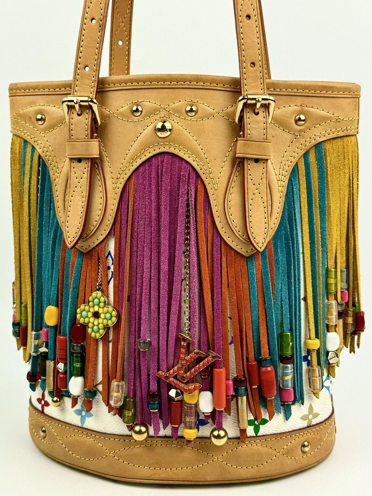 Louis Vuitton × Takashi Murakami Louis Vuitton - Murakami - SS06 - Multicolor - Fringe Bucket Size ONE SIZE - 5 Thumbnail