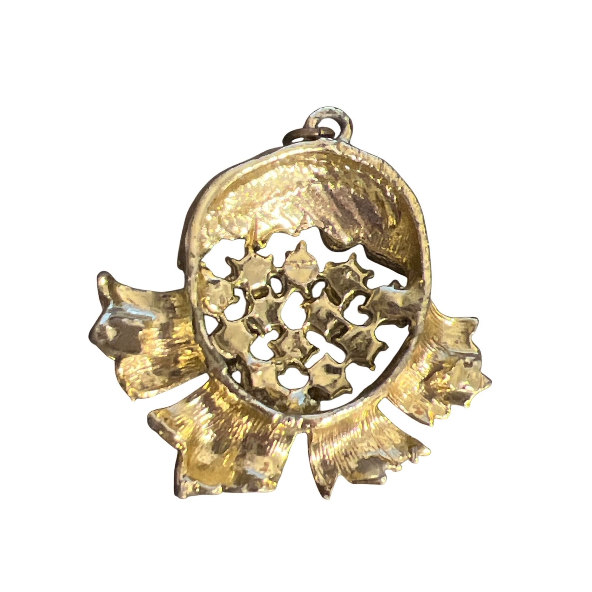 Other Vintage Floral Pendant Pink Red Aurora Borealis Rhinestones Size ONE SIZE - 4 Thumbnail