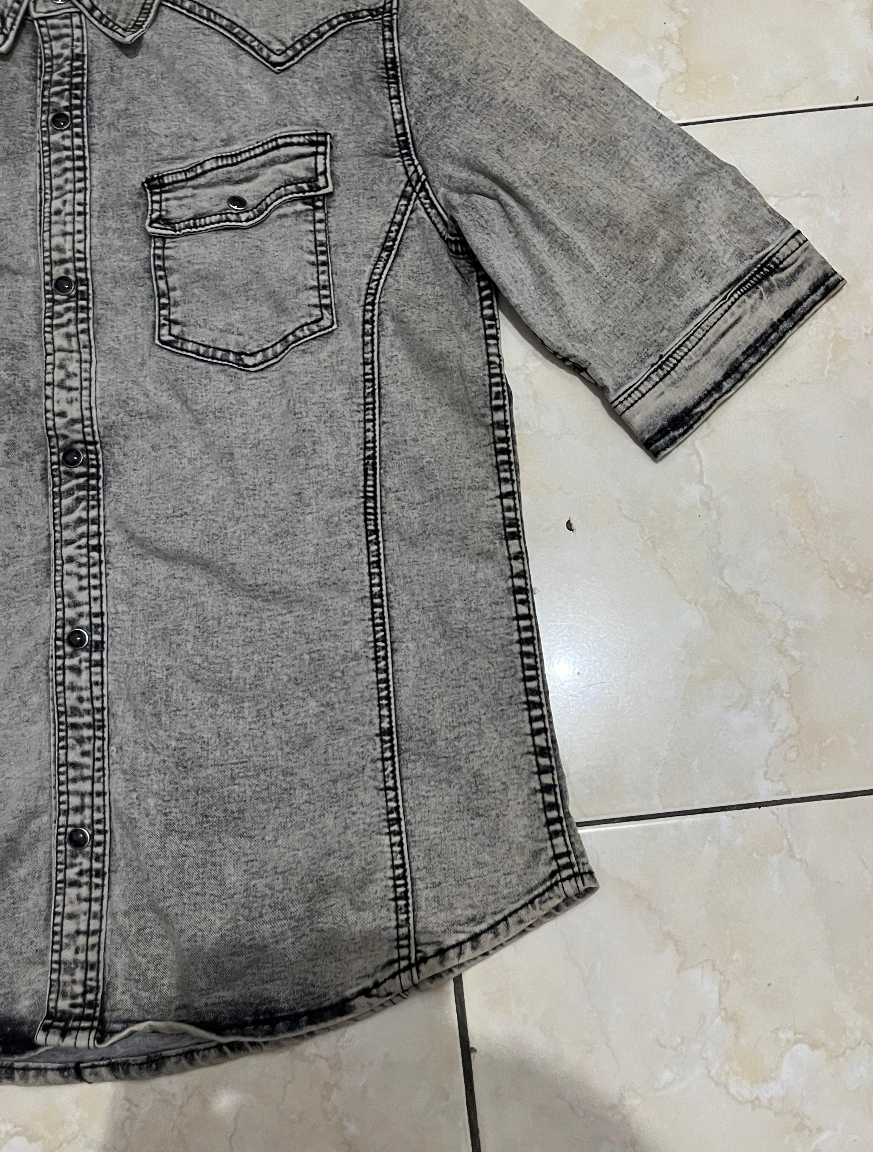 In The Attic In The Attic Homme Acid Wash Western Denim Shirt Size US M / EU 48-50 / 2 - 4 Thumbnail