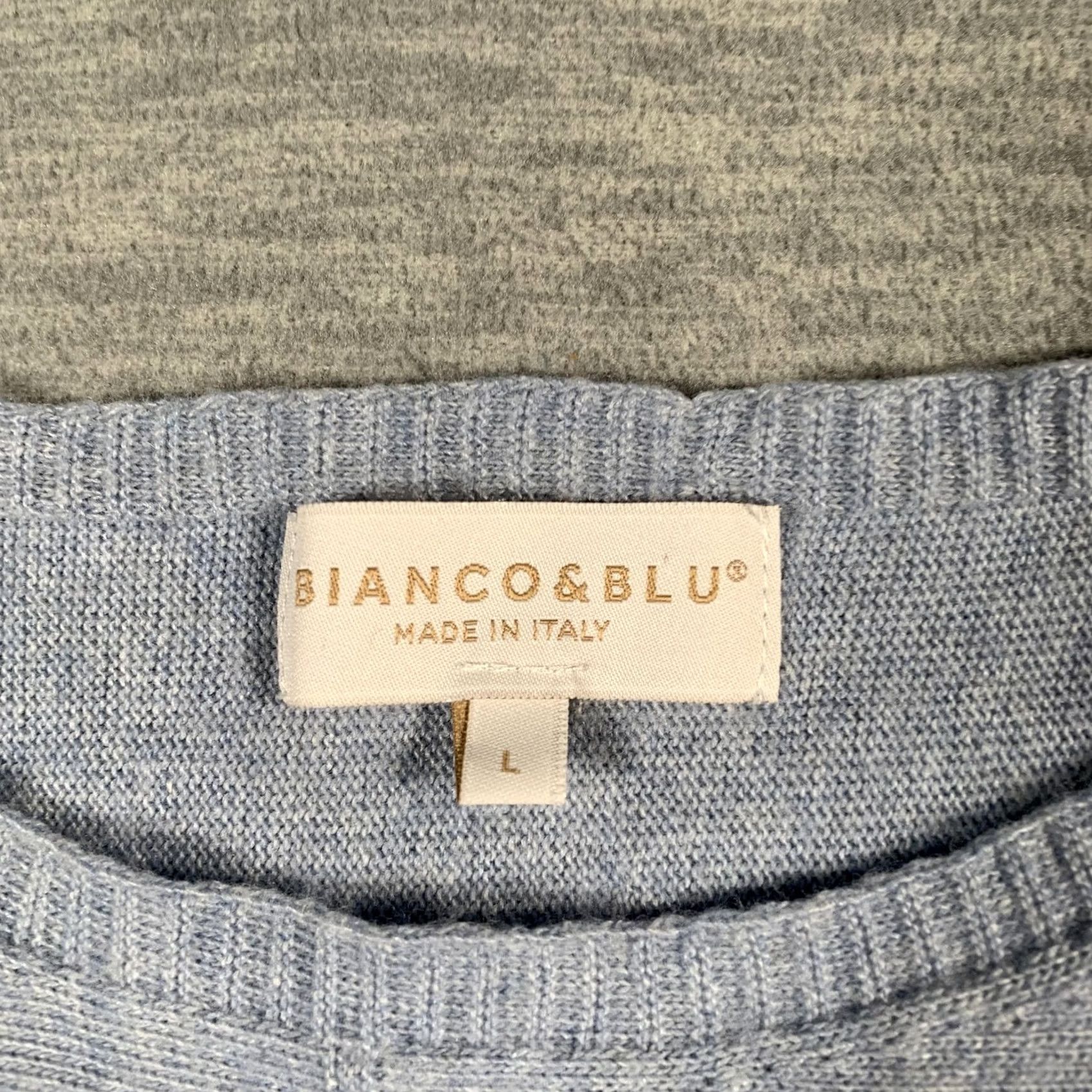Vintage BIANCO&BLU Sweater Crewneck Womens Large Blue Wool Cashmere Blend Made in Italy Size L / US 10 / IT 46 - 4 Thumbnail