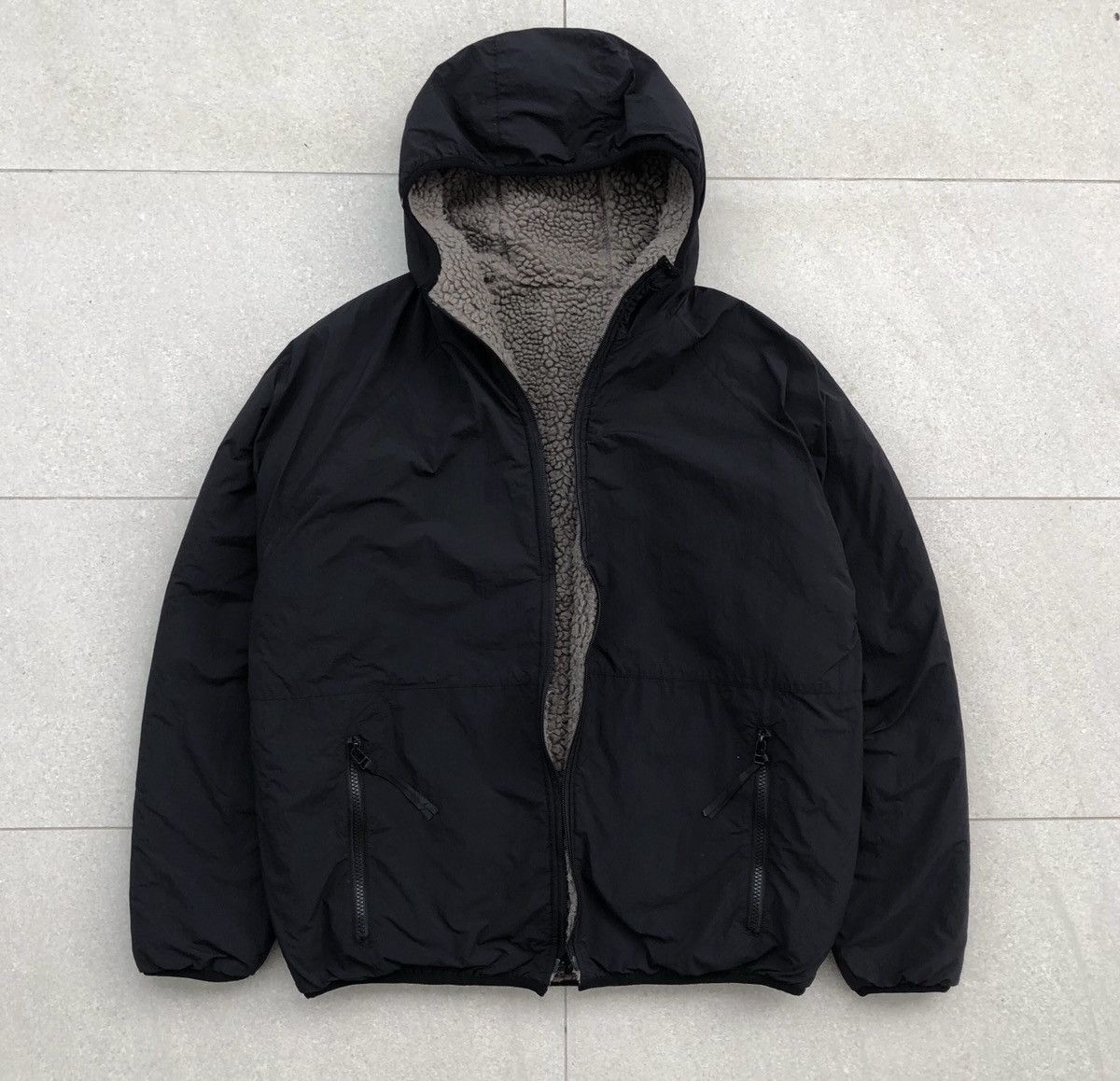 United Arrows United Arrow Fleece Reversible With Hoodie Jacket Size US L / EU 52-54 / 3 - 3 Thumbnail