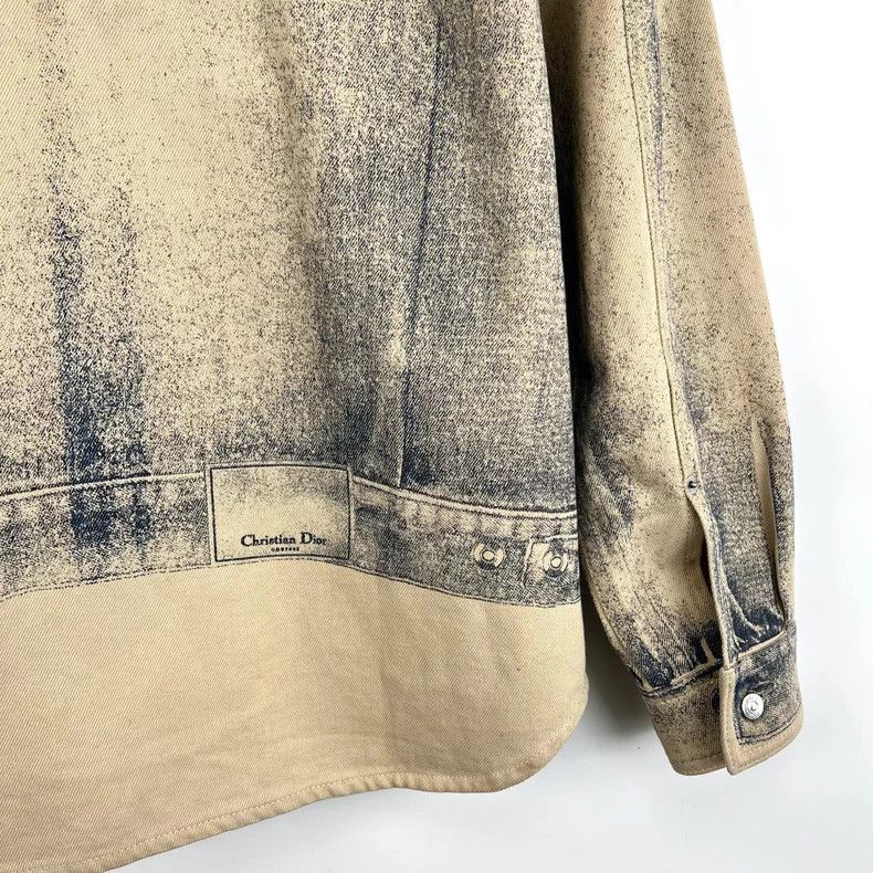 Dior Dior Size41 Beige old gradient printed denim jacket Size US XXS / EU 40 - 6 Thumbnail