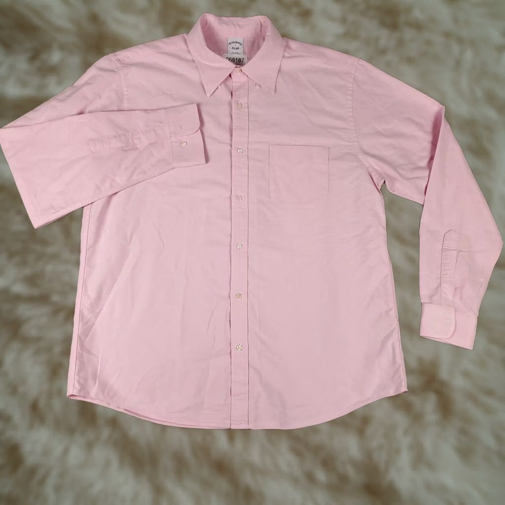 Brooks Brothers Brooks Brothers Shirt Mens Large Pink Casual Button Up Long Sleeve Regular Fit Color Pink 100% Cotton Solid Button-Down Collar Adult Mens Size US L / EU 52-54 / 3 - 1 Thumbnail