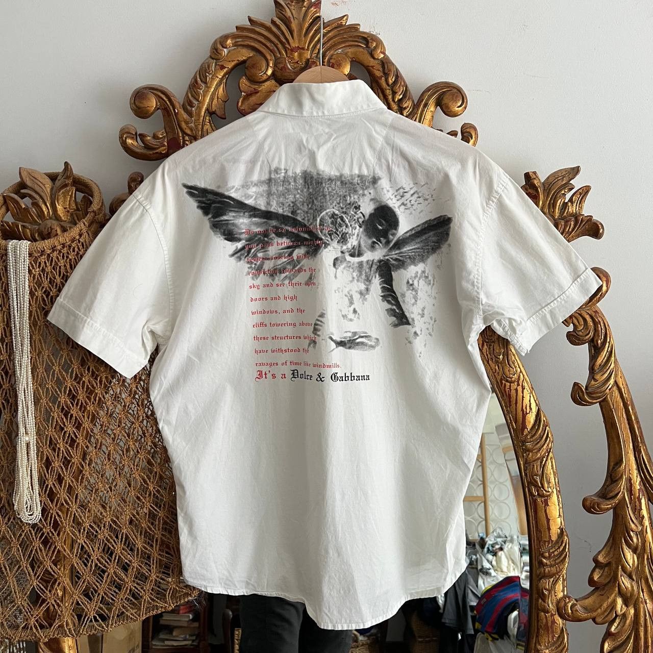 Other Vintage Dolce & Gabbana Angel Button Up Shirt Size US M / EU 48-50 / 2 - 1 Thumbnail