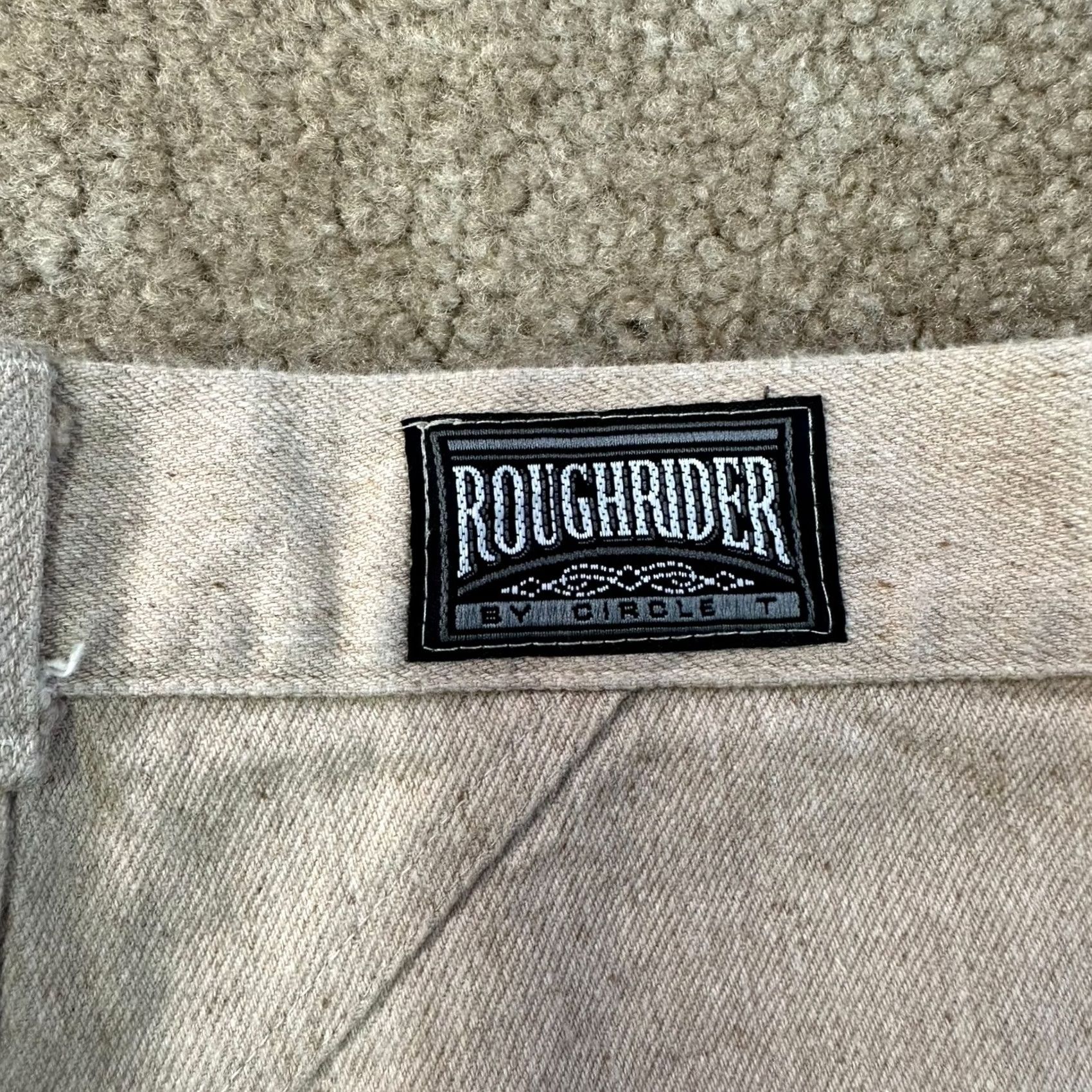 Vintage VINTAGE Roughrider by Circle T Jeans Women's 13/14 30x36 Beige Denim 5-Pocket Straight Jeans Mens/ Womens Size 36" / US 14 / IT 50 - 7 Thumbnail
