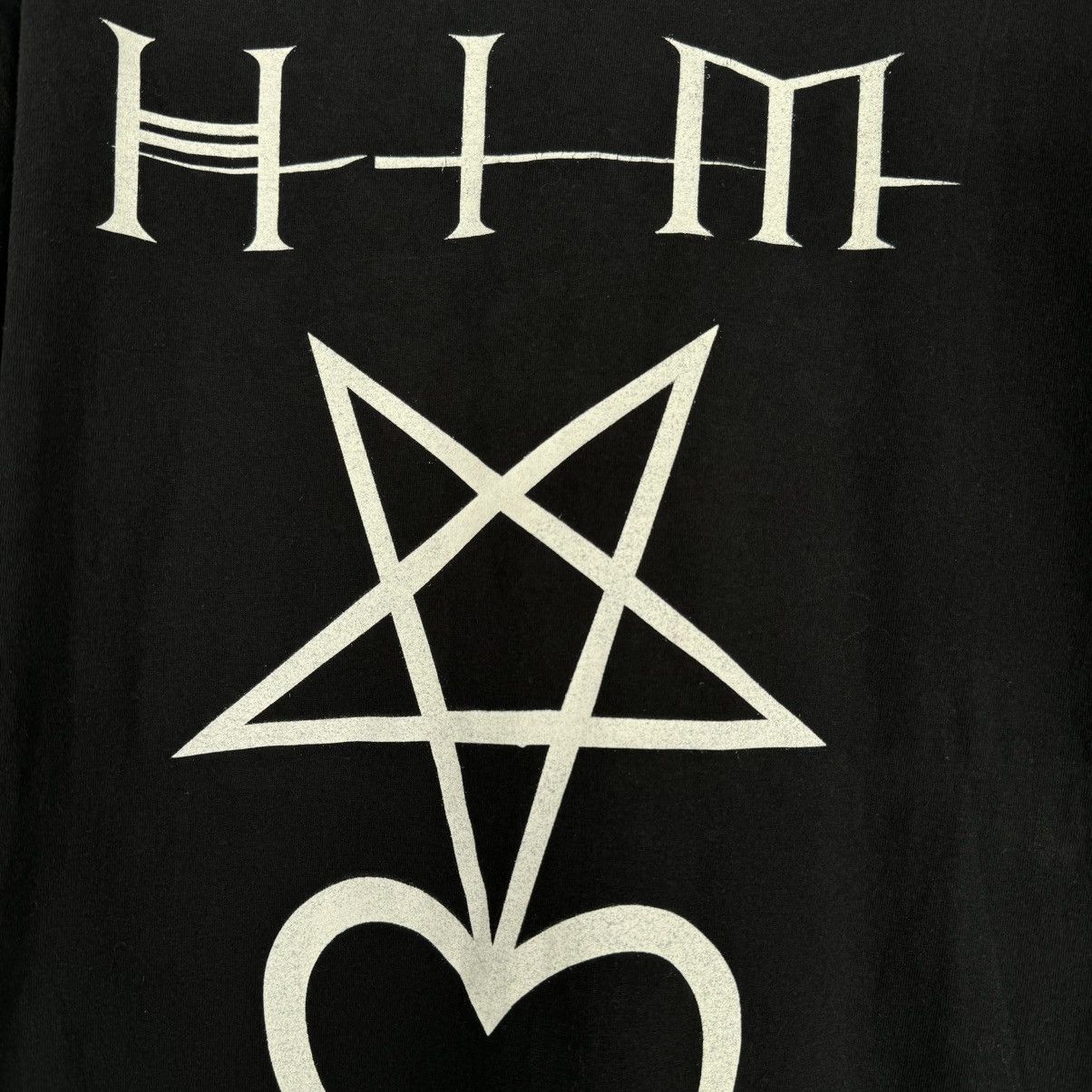 Band Tees Vintage Early 00s Him Band Rare Euro Metal T Shirt Size US XL / EU 56 / 4 - 5 Thumbnail