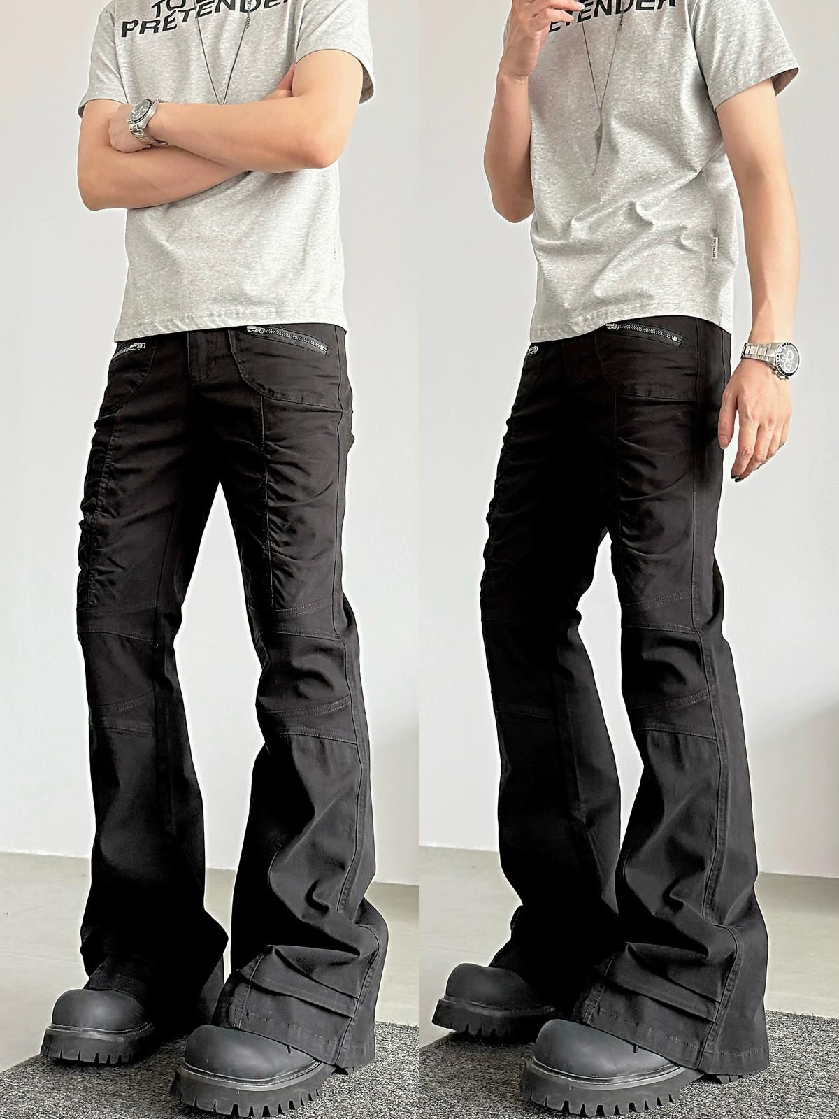 Other Flared Stacked Cargo Pants, Utility Trousers Size US 32 / EU 48 - 5 Thumbnail