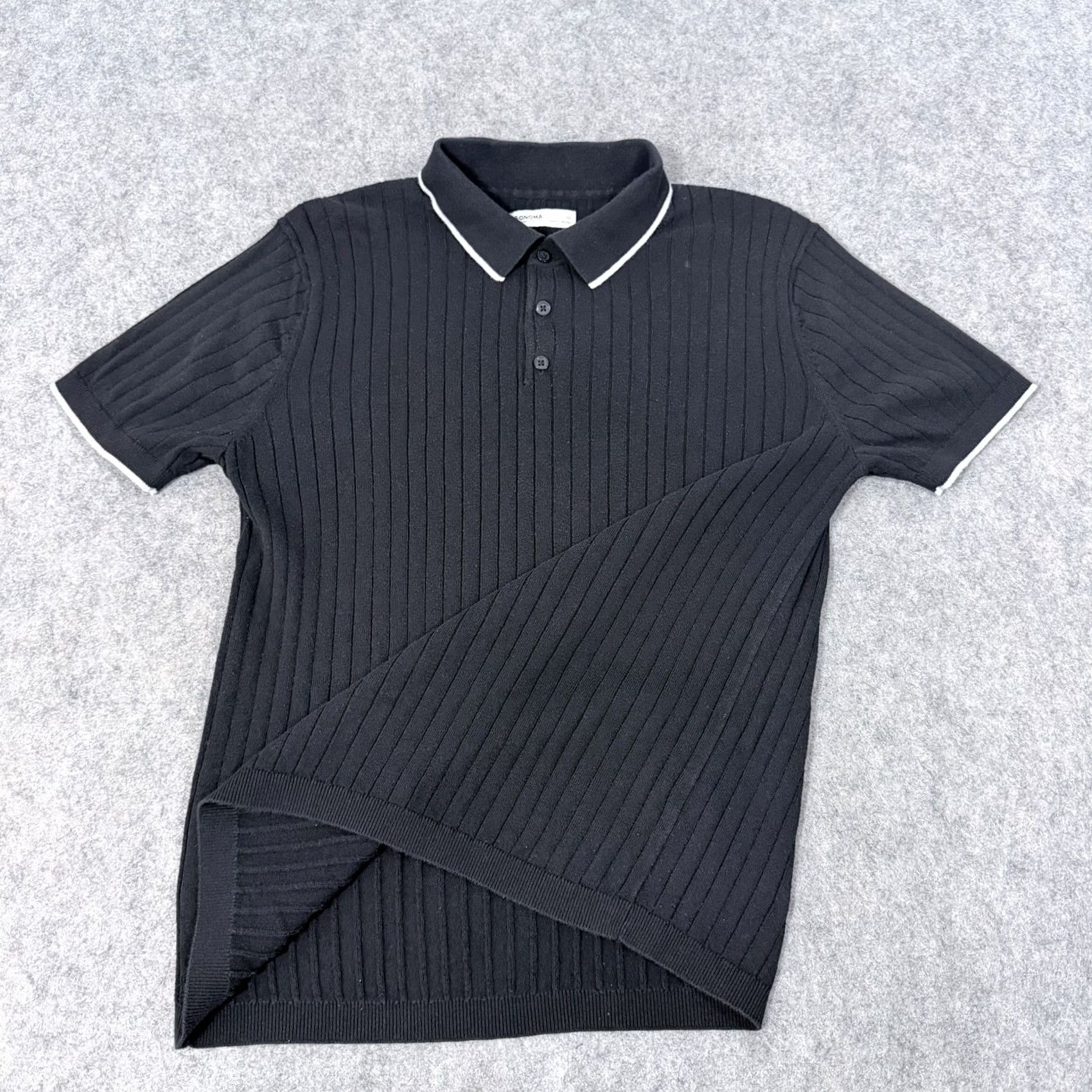 Vintage Sonoma Polo Shirt Short Sleeve Lightweight Ribbed Black Men's Medium Polo Shirt Black Size US M / EU 48-50 / 2 - 4 Thumbnail