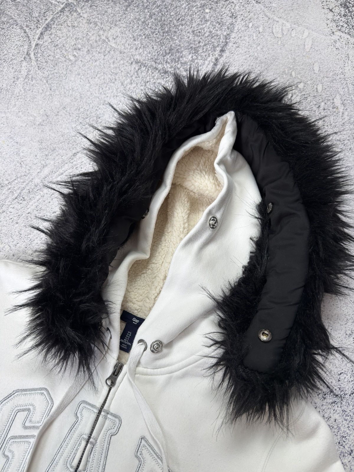 Gap Vintage Y2K GAP Zip Fur Hoodie IfSixWasNine LGB Style Size US L / EU 52-54 / 3 - 11 Thumbnail