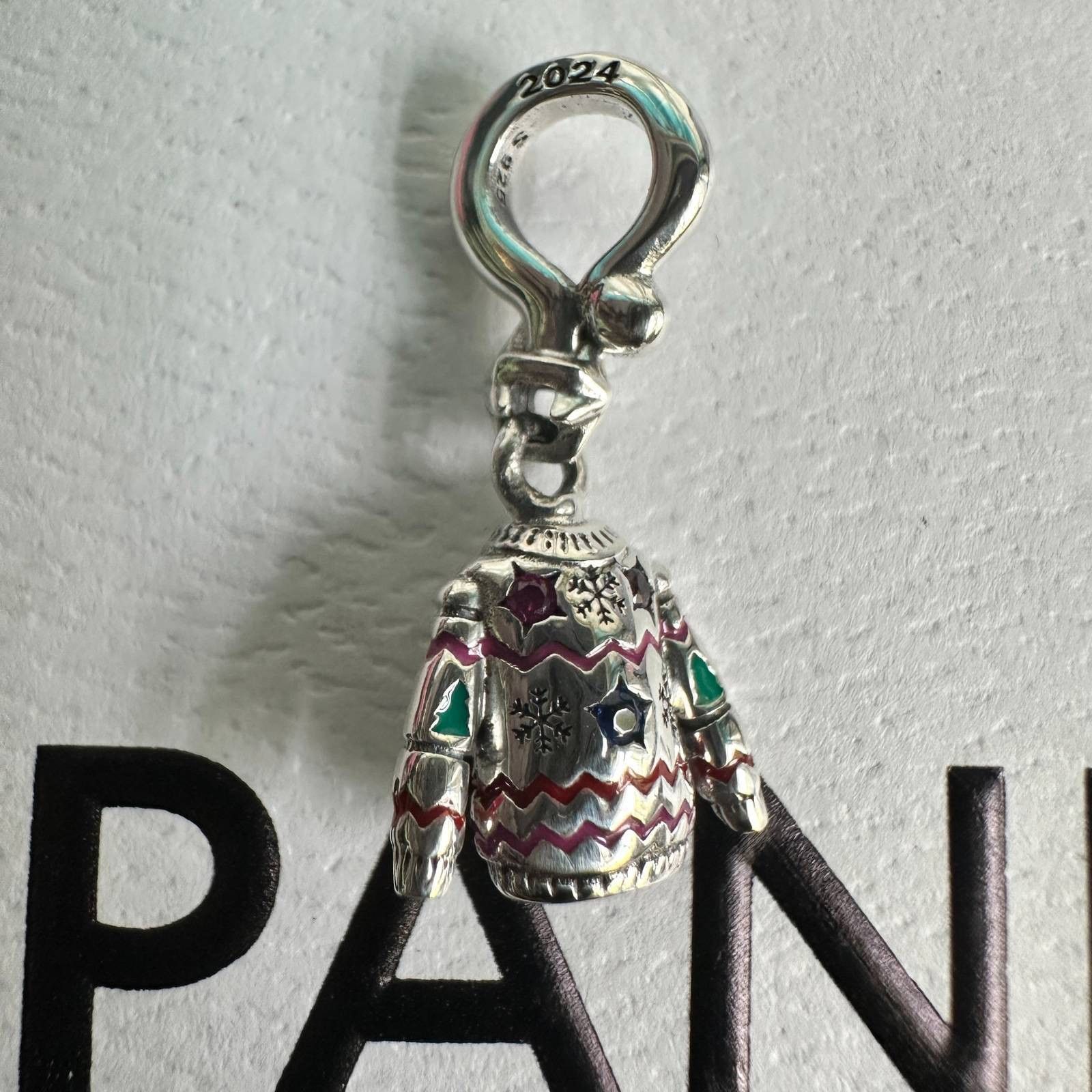 pandora Authentic Pandora #793596C01 Christmas Sweater Dangle Charm Size ONE SIZE - 5 Thumbnail