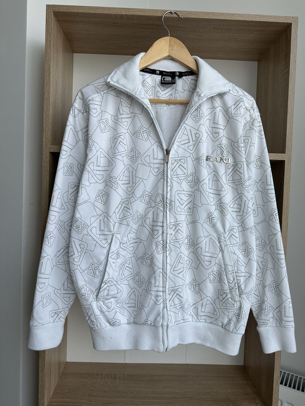 Vintage Karl Kani White Zip Hoodie Monogram