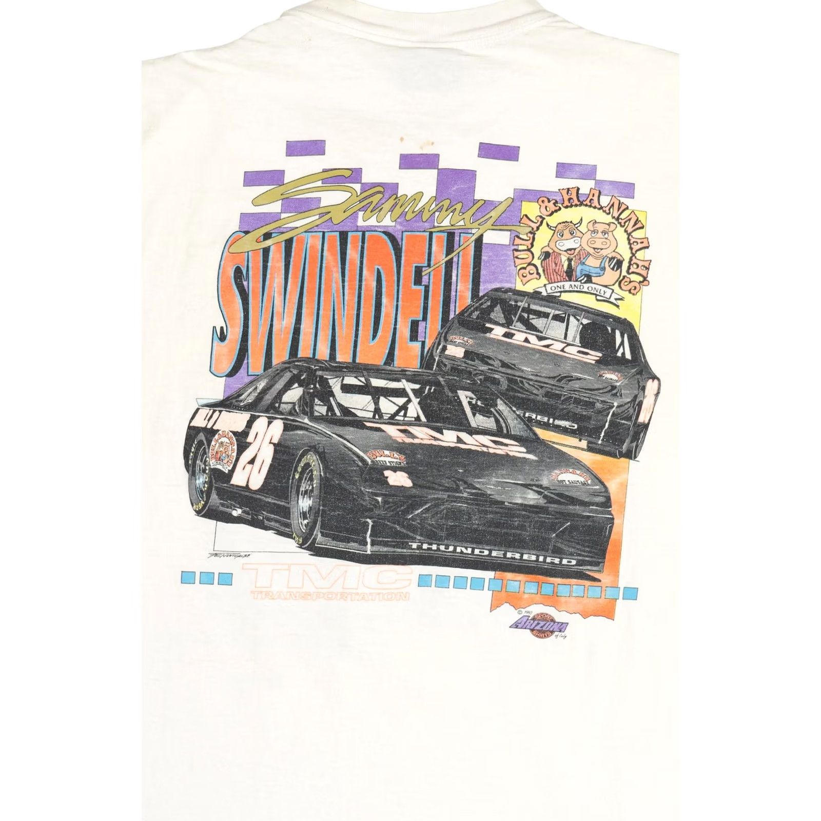 Vintage Vintage All Sport Sammy Swindell TMC Transportation Racing T-Shirt 1990s XX-Large White Unisex Adults Short Sleeve Shirt Mens Size US XXL / EU 58 / 5 - 4 Thumbnail