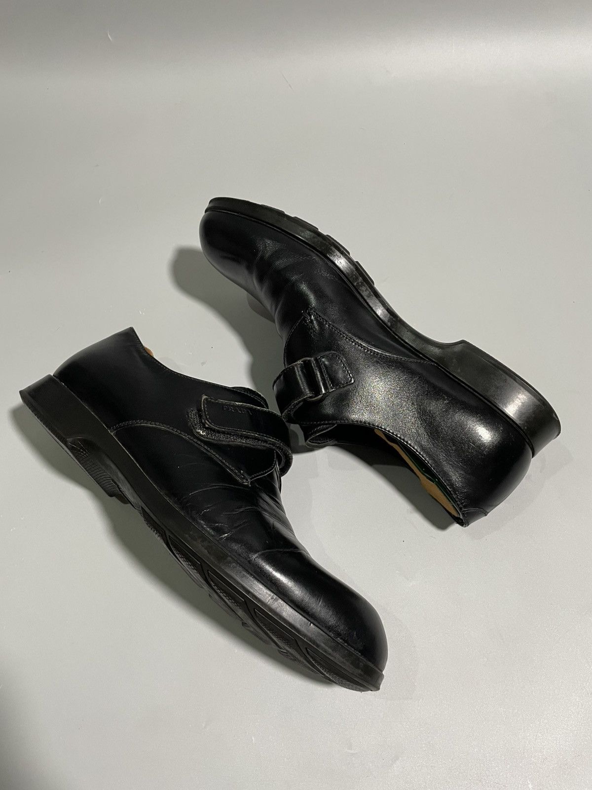 Prada Prada Black Leather Velcro Strap Derby Shoes Size US 6.5 / EU 39-40 - 5 Thumbnail