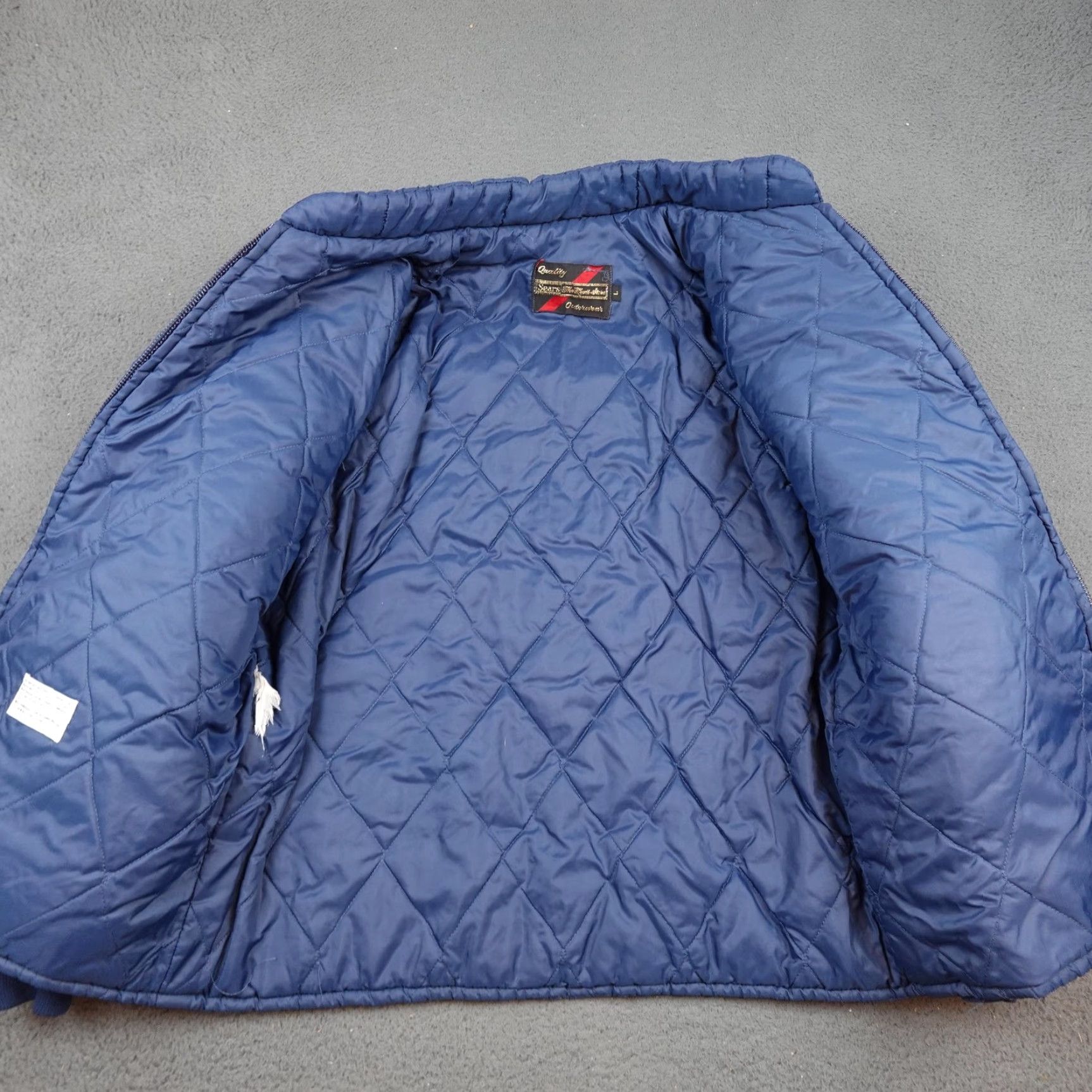 Sears VINTAGE Sears The Mens Store Jacket Mens Large Blue Quilted Puffer Full Zip Size US L / EU 52-54 / 3 - 5 Thumbnail