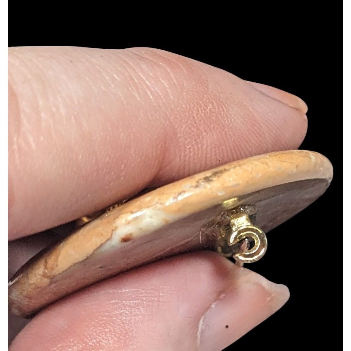 Other Vintage Stone With Gold Tone Lion Head Brooch Size ONE SIZE - 3 Thumbnail