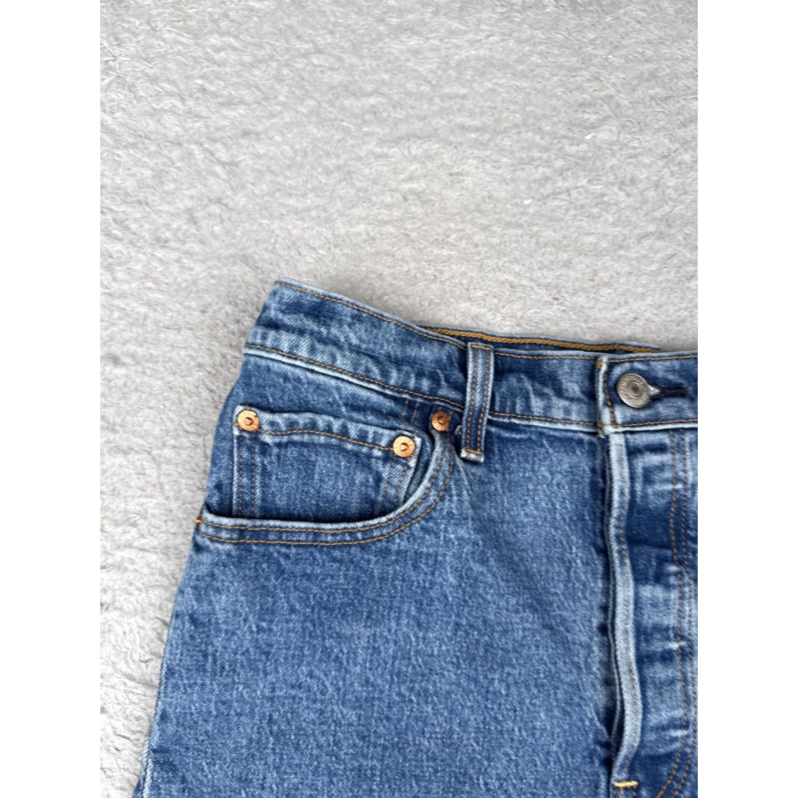 Levi's Levis Premium Ribcage Shorts Womens 29 Blue Denim Button Fly High Rise 5-Pocket Casua l Shorts Size 29" - 4 Thumbnail