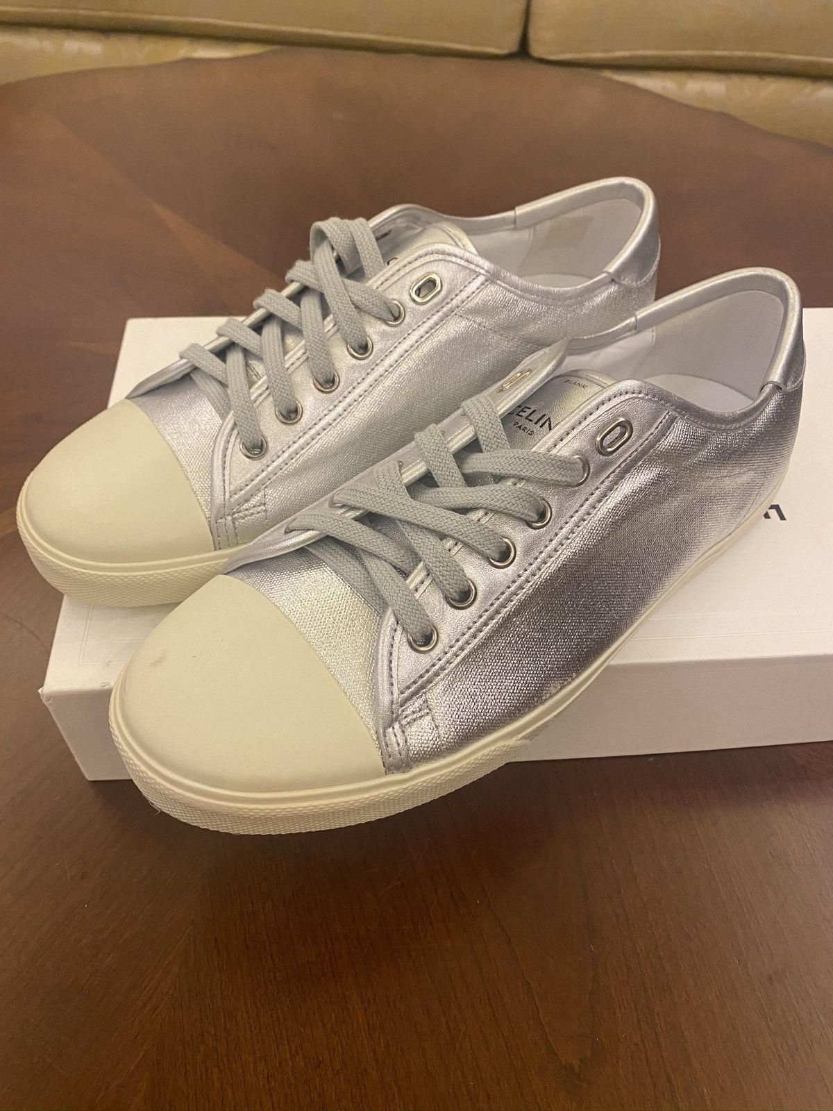 Celine × Hedi Slimane Silver low-top sneaker Size US 8 / EU 41 - 1 Thumbnail