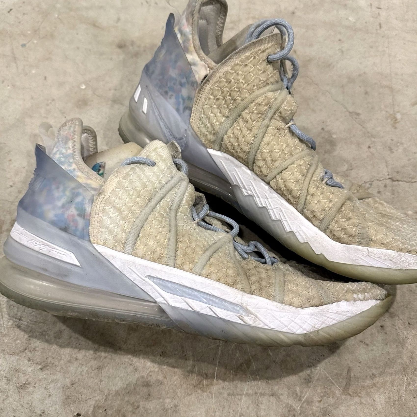 Nike Nike LeBron 18 Play for the Future CW3156-400 Basketball Distressed Men’s 12 Sneakers High Top Blue White Size US 12 / EU 45 - 2 Thumbnail