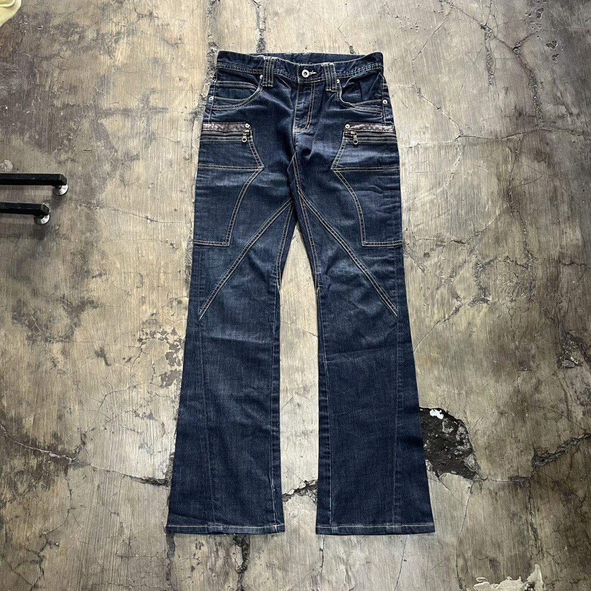 If Six Was Nine FLARED🔥Michel Klien Paris Utility Design Y2K Jeans/ifsixwa9 Size US 29 - 1 Thumbnail