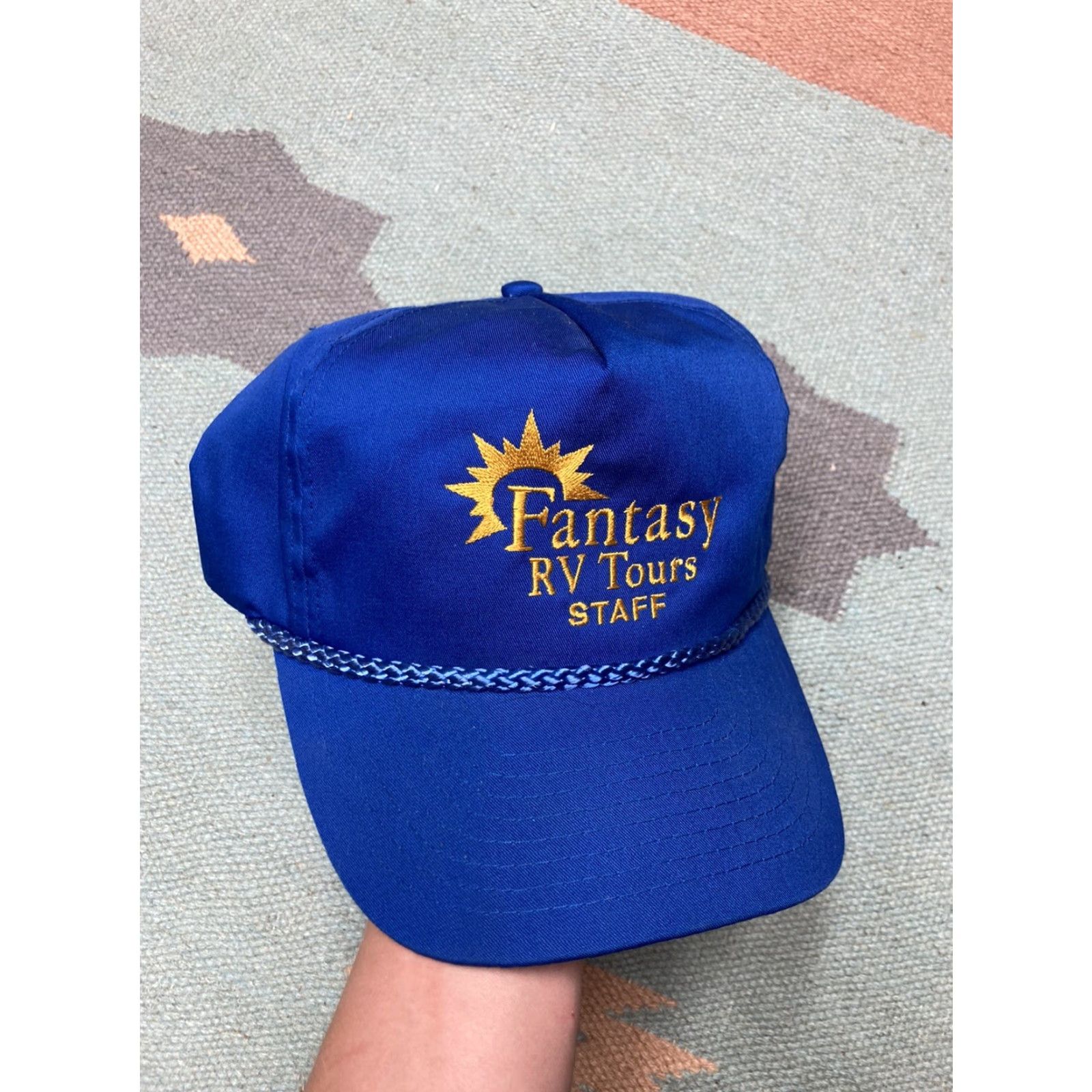 Vintage VINTAGE Snap-Back Hat Cap travel Las Vegas blue RV tours staff Men Adjustable Blue Hat Size ONE SIZE - 2 Thumbnail