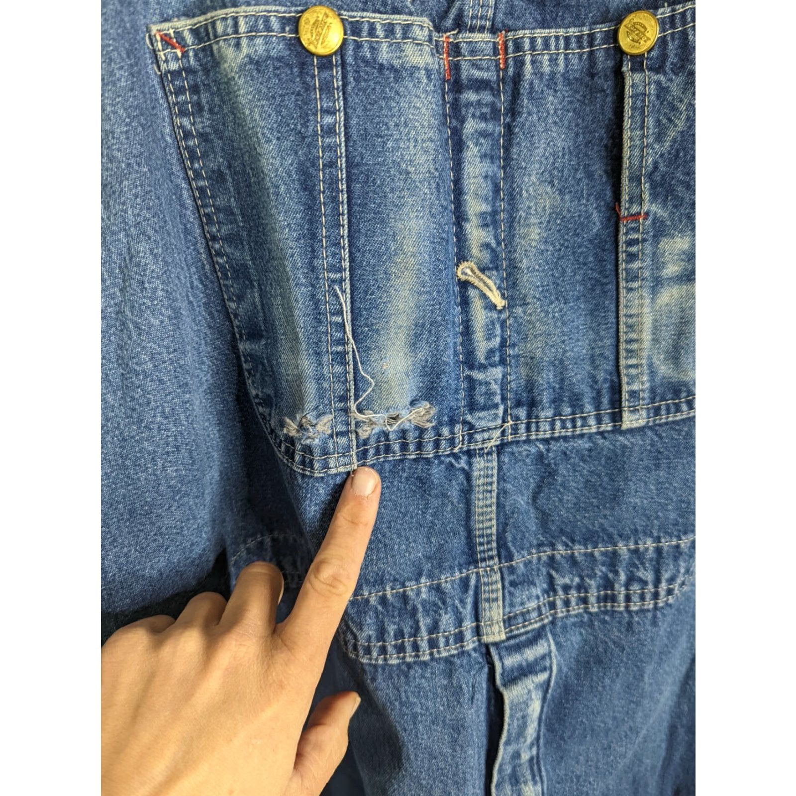 Dickies Dickies Mens 52x30 Denim Blue Carpenter Farm Work Trucker Bib Overalls Size US 36 / EU 52 - 3 Thumbnail