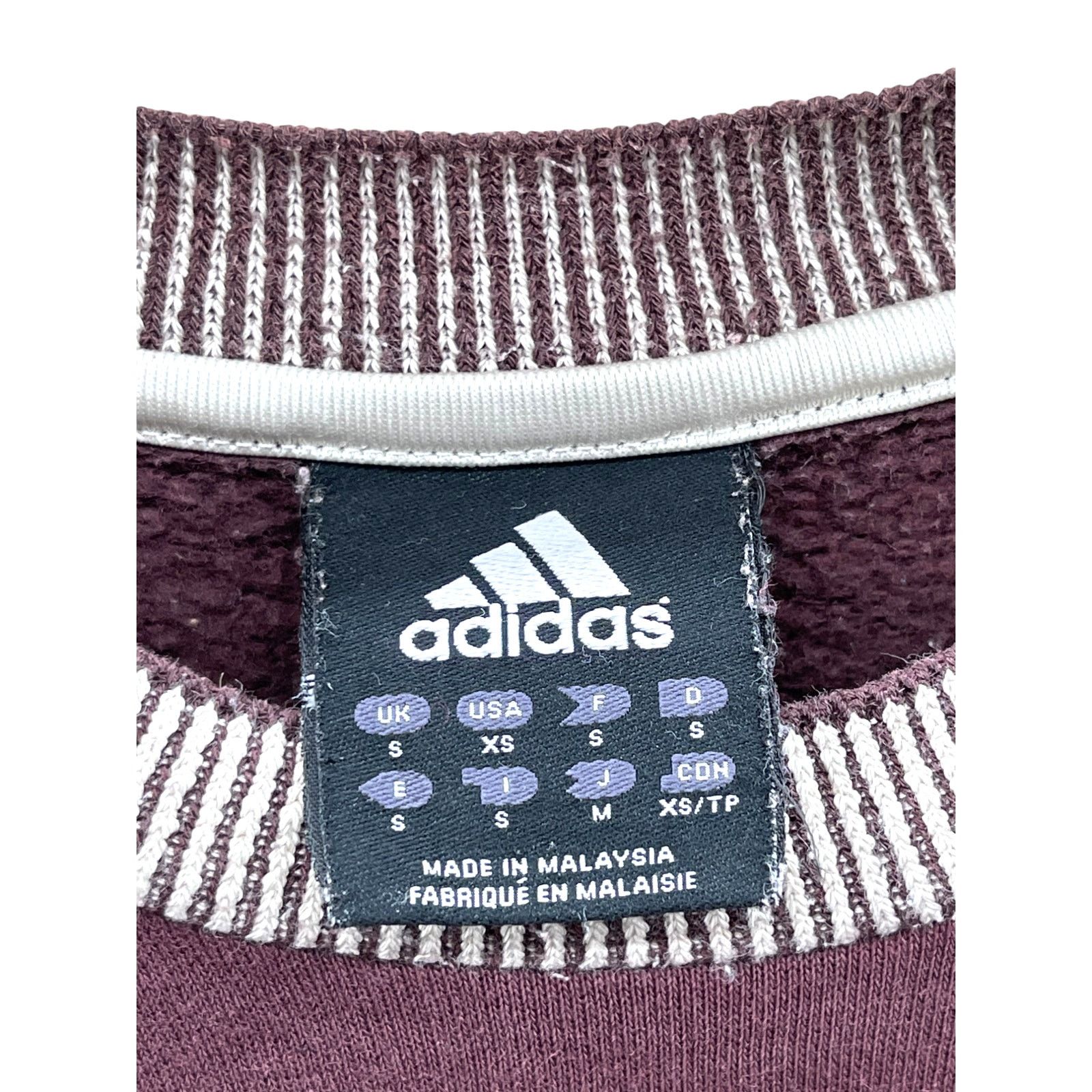 Adidas × Vintage Vintage 2000's Adidas Embroidered Maroon Sweatshirt Size US XS / EU 42 / 0 - 3 Thumbnail