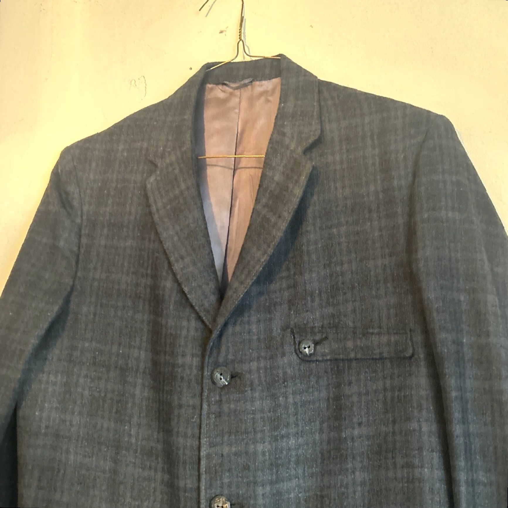 Vintage VINTAGE Sears Roebuck Oxford Blazer Men's Small Blue Wool Plaid Academia 38r USA Mens Size 38R - 7 Thumbnail