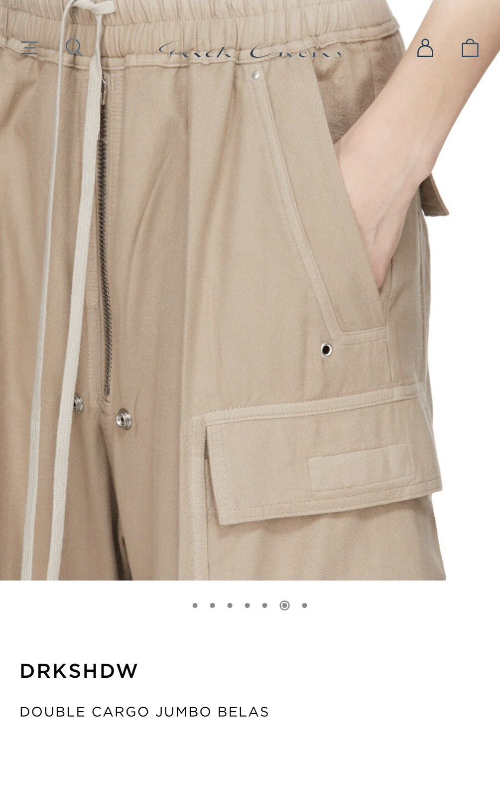 Rick Owens Drkshdw BNWT $885 Rick Owens Drkshdw Double Cargo Jumbo Belas Woven Size US 36 / EU 52 - 3 Thumbnail
