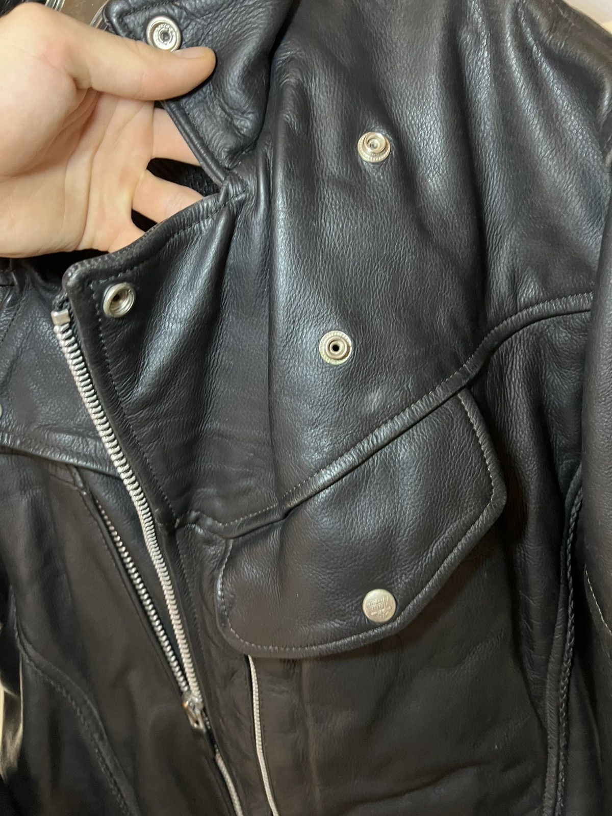 Vintage Vintage heavy leather biker jacket Size US XXL / EU 58 / 5 - 14 Thumbnail