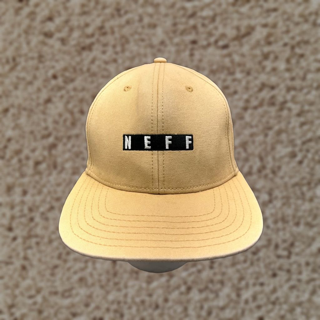 Vintage Neff Hat Adult One Size Beige 100% Cotton Beach Embroidered Snap Back Cap Size ONE SIZE - 1 Thumbnail