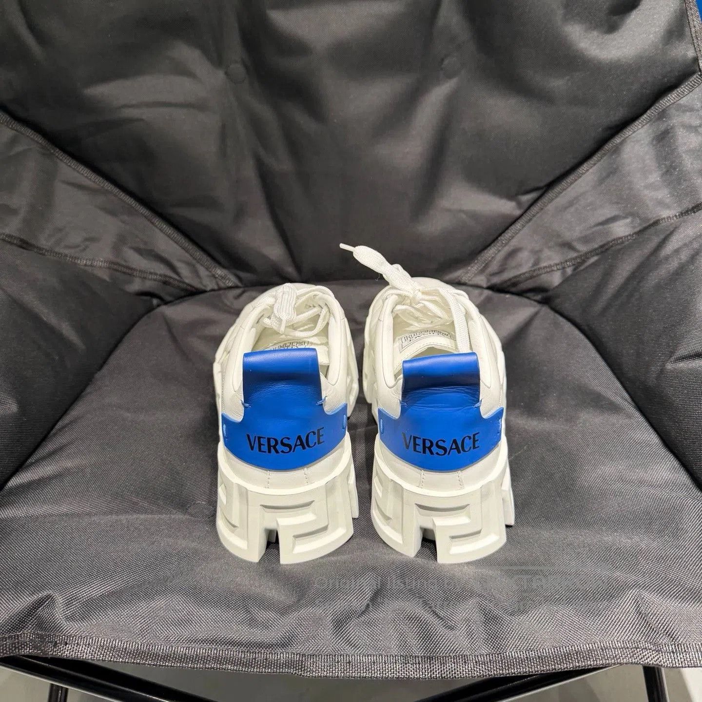 Versace Versace Greca Men's Platform White Blue Tail. Size US 10 / EU 43 - 4 Thumbnail