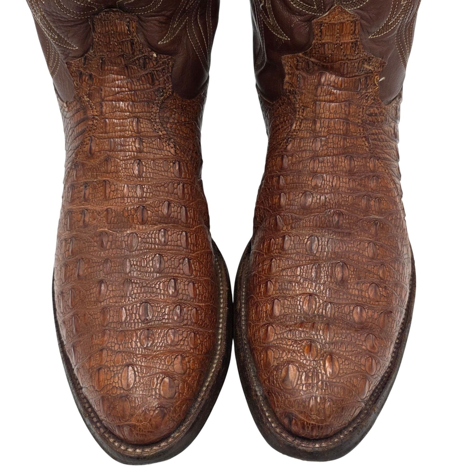 Justin Boots Vintage Justin Boots Rare Exotic Hornback Alligator Men 10D Size US 10 / EU 43 - 1 Thumbnail