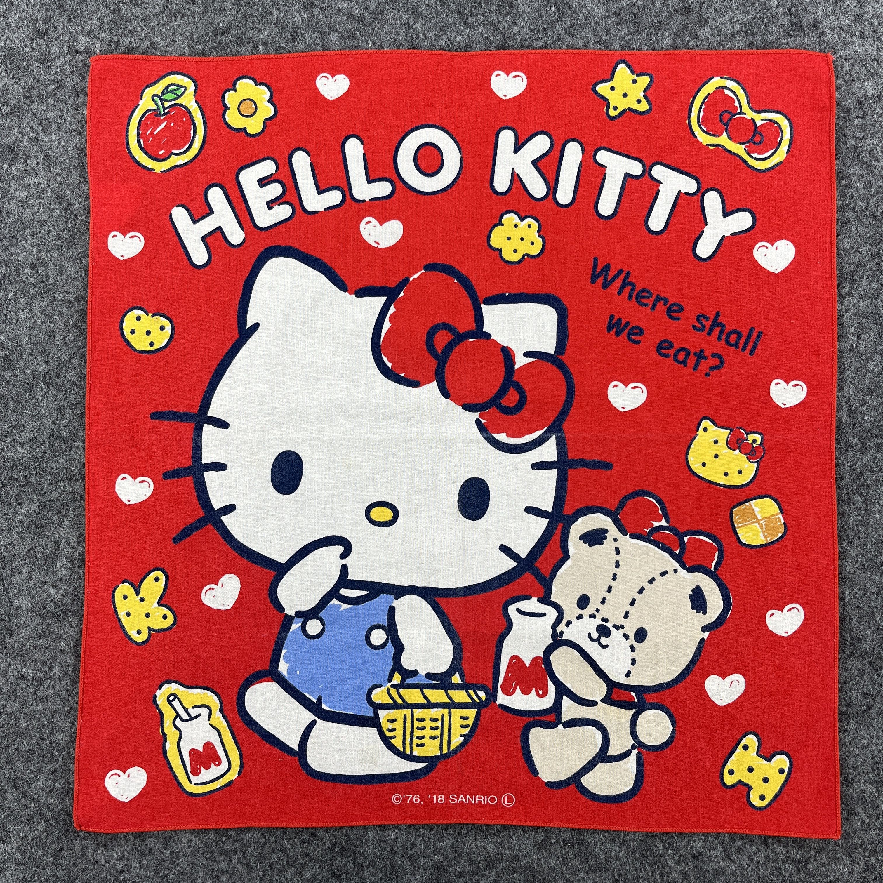 Anime × Vintage Hello Kitty Handkerchief / Bandana / Neckerchief B383 Size ONE SIZE - 1 Thumbnail