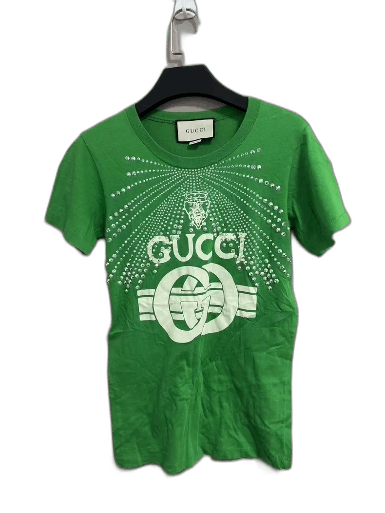 Gucci Gucci Short Sleeve Crystal Logo Tshirt-2506 Size XS / US 0-2 / IT 36-38 - 1 Thumbnail