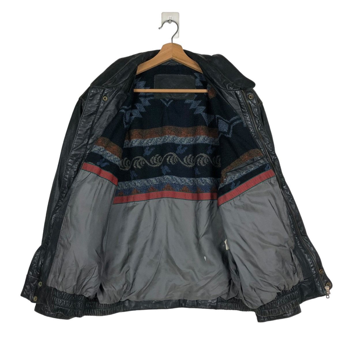 Japanese Brand 🔥VINTAGE LEATHER JACKET BIKER JAPAN BLANKET ISSEY MIYAKE Size US L / EU 52-54 / 3 - 15 Thumbnail