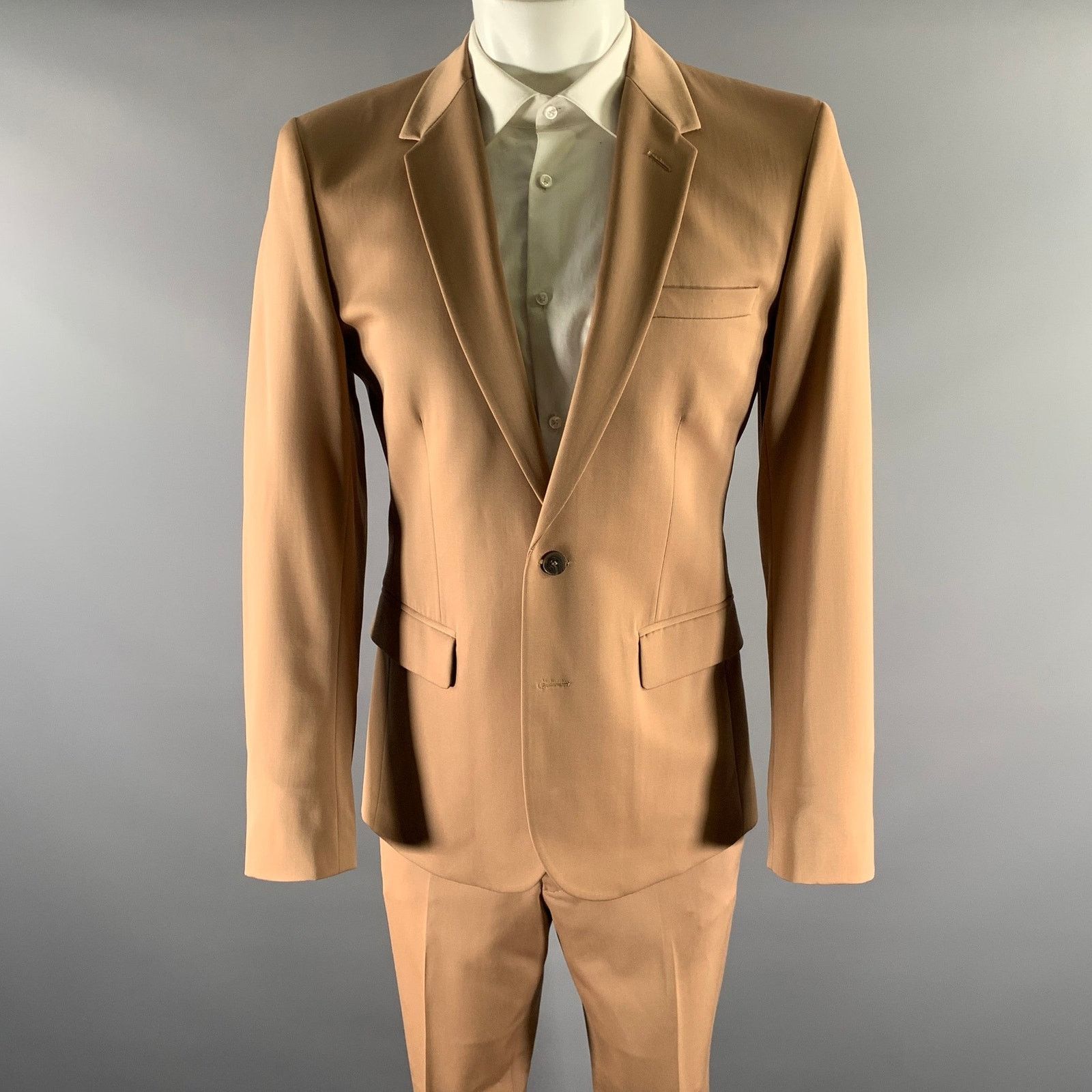 H&M H & M MARGIELA Size 40 Camel Wool Notch Lapel Suit Size 40R - 1 Thumbnail