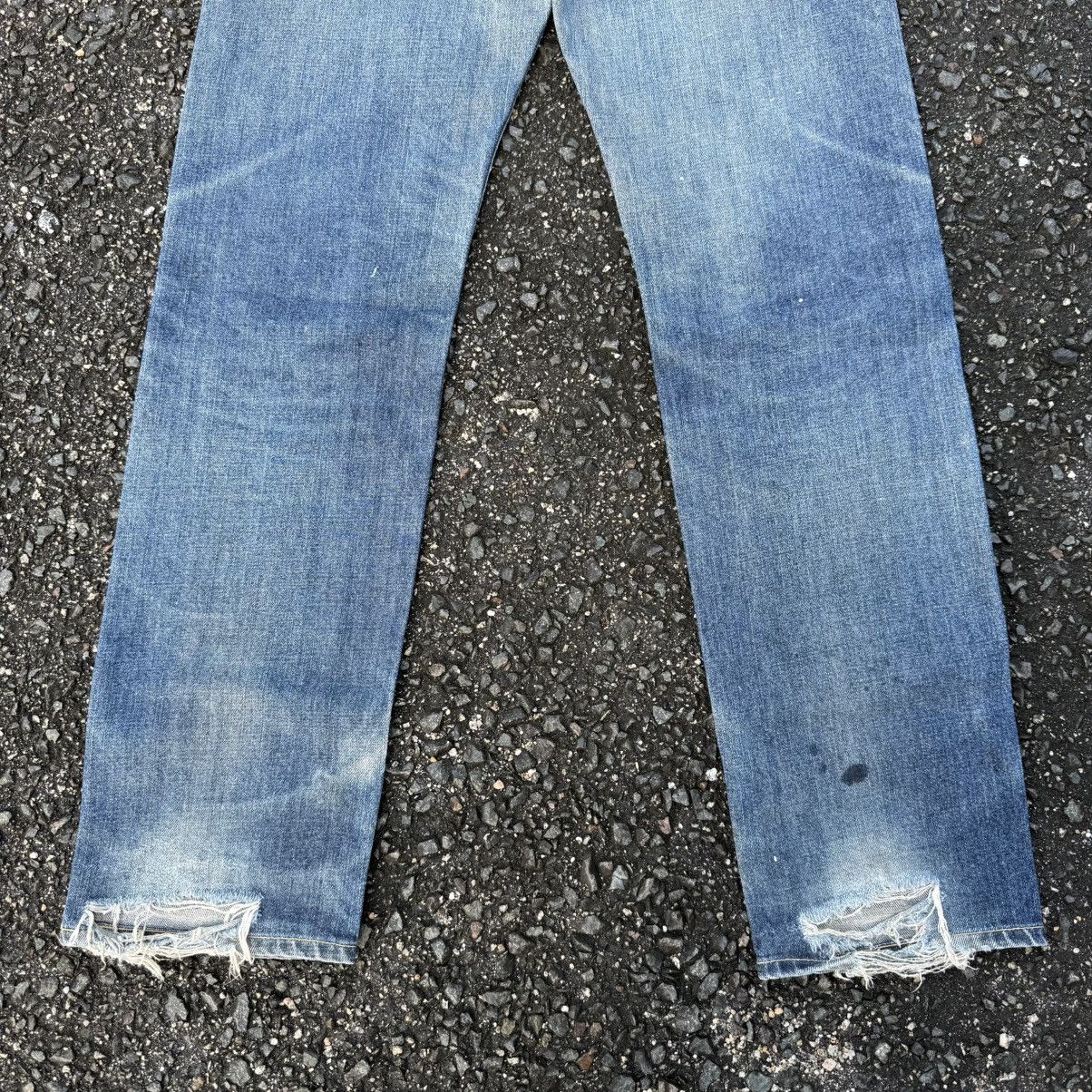 Deluxeware VINTAGE DULEXE CLOTHING FADED JEAN DENIM PANTS Size US 31 - 13 Thumbnail
