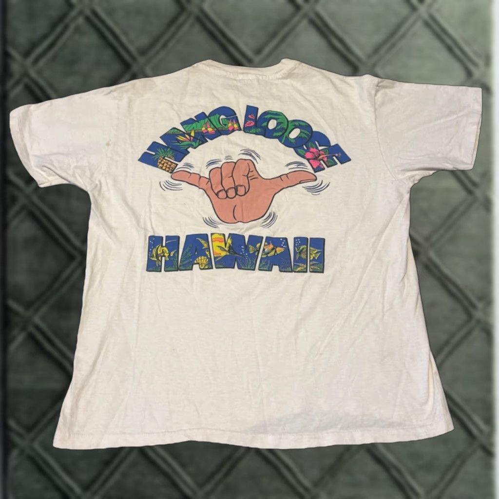 Vintage VINTAGE Hang Loose Hawaii Surf T-Shirt White M 80s Cyber Skate Men Regular Medium Size US M / EU 48-50 / 2 - 1 Thumbnail