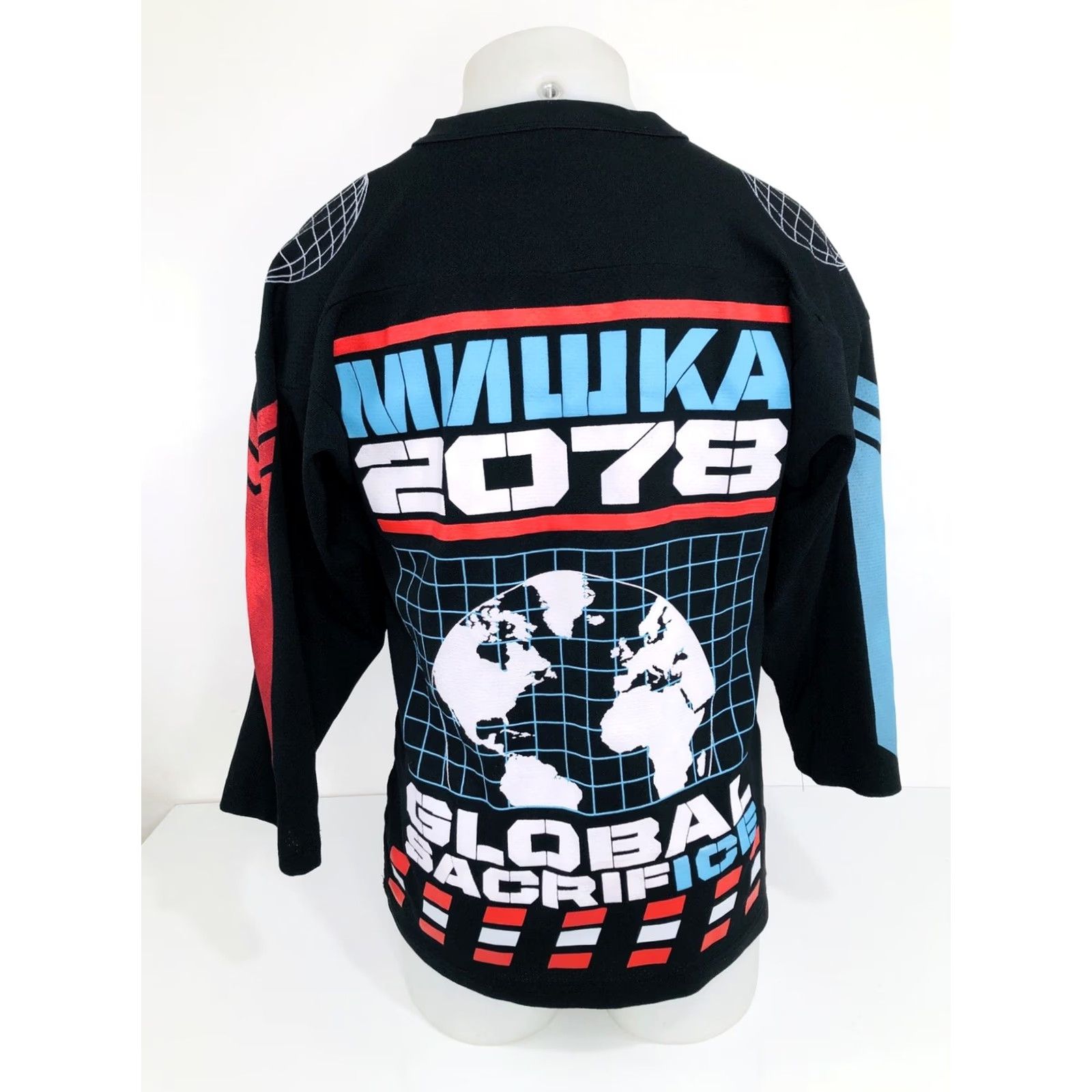 Vintage Mishka Jersey Shirt Mens Black Skull Death Global Sacrifice MNWKA 2078 SM. S Size US S / EU 44-46 / 1 - 6 Thumbnail