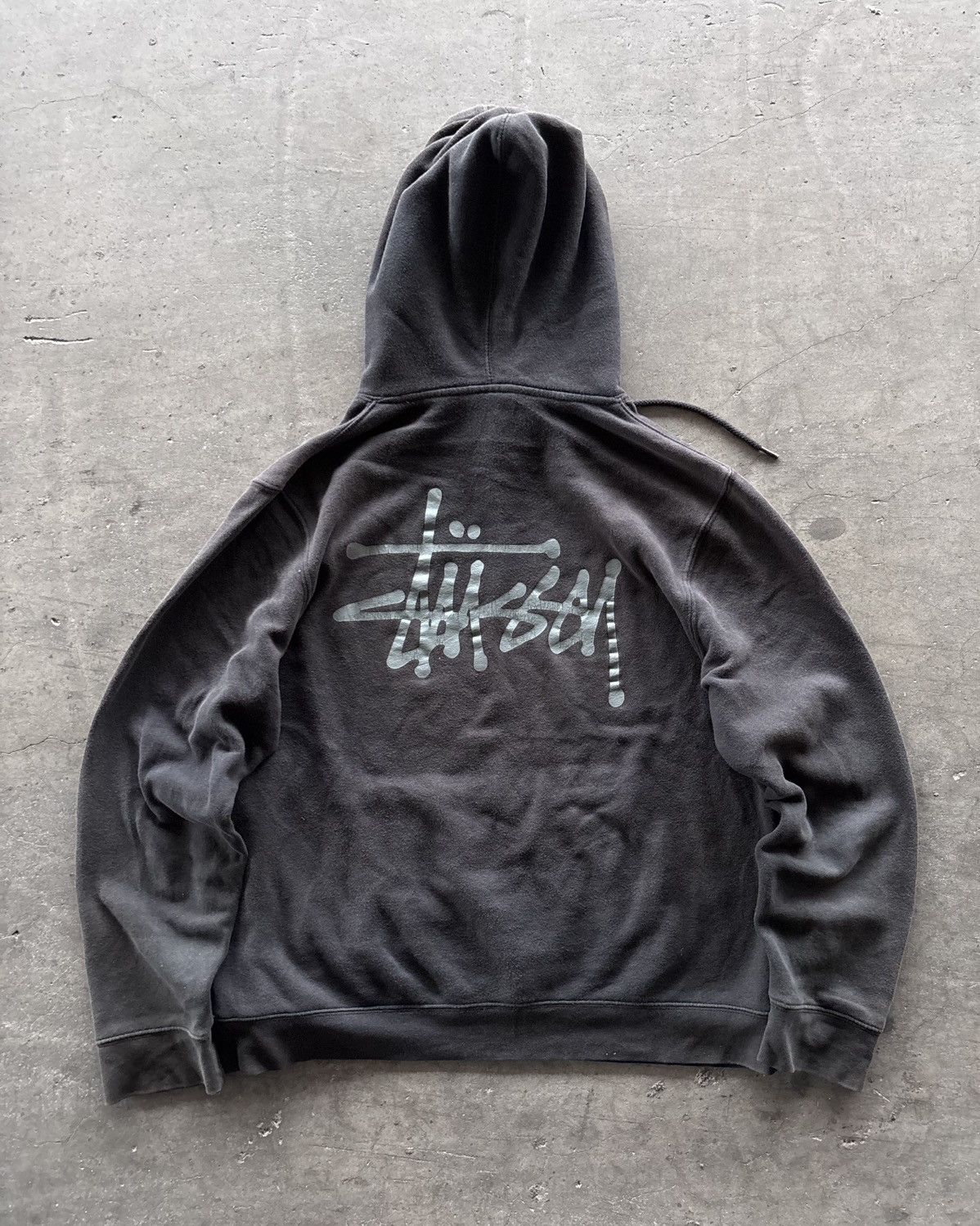 Stussy 2000s Stussy Basic Faded Black Hoodie Size US M / EU 48-50 / 2 - 5 Thumbnail